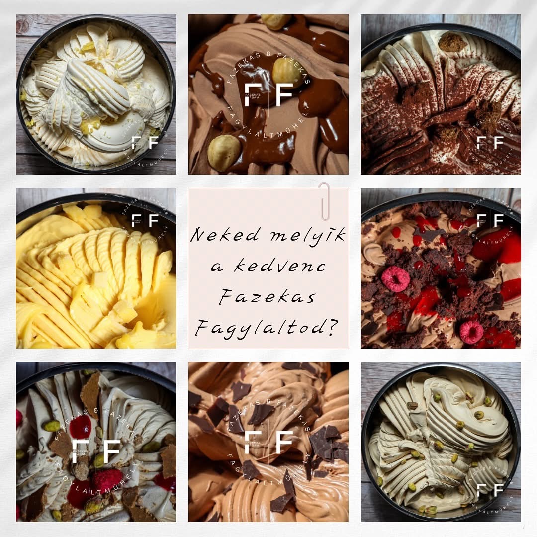 Fazekas fagylalt ízek kollázs