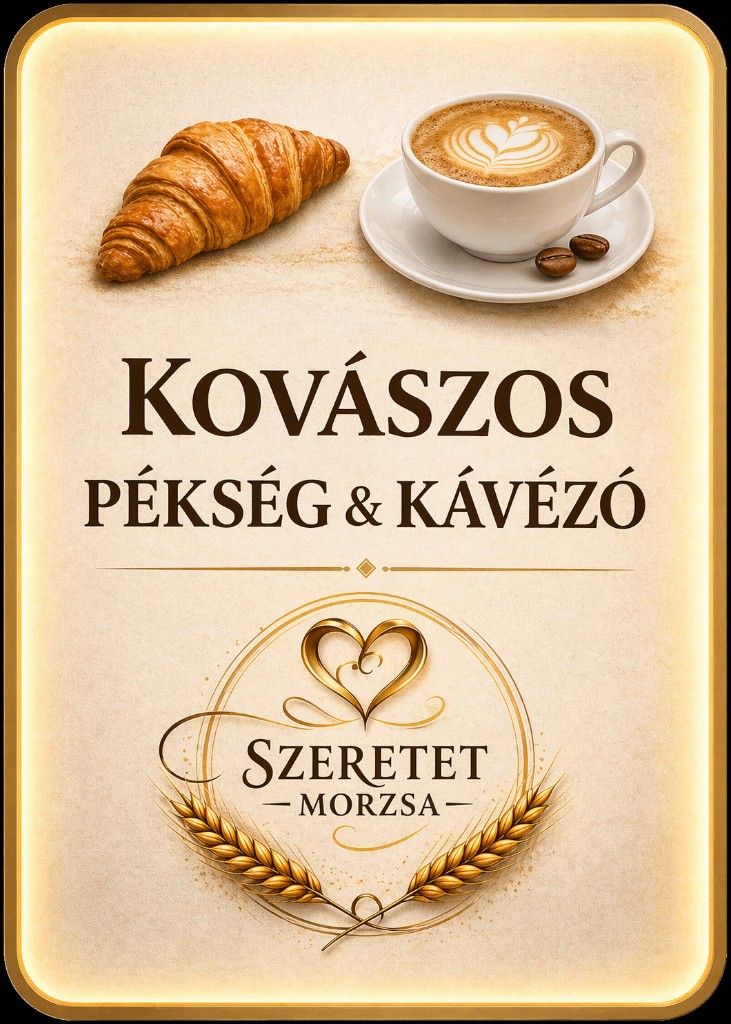 Kovászos pékség & kávézó plakát – SzeretetMorzsa